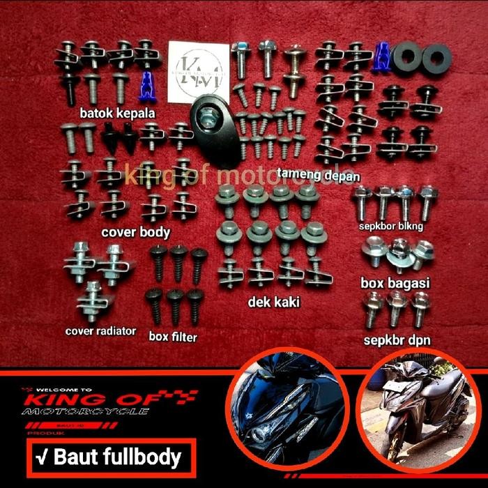 Baut body lengkap Honda Vario Old 125/150 bohlam-baut fullset vario - baut body lengkap