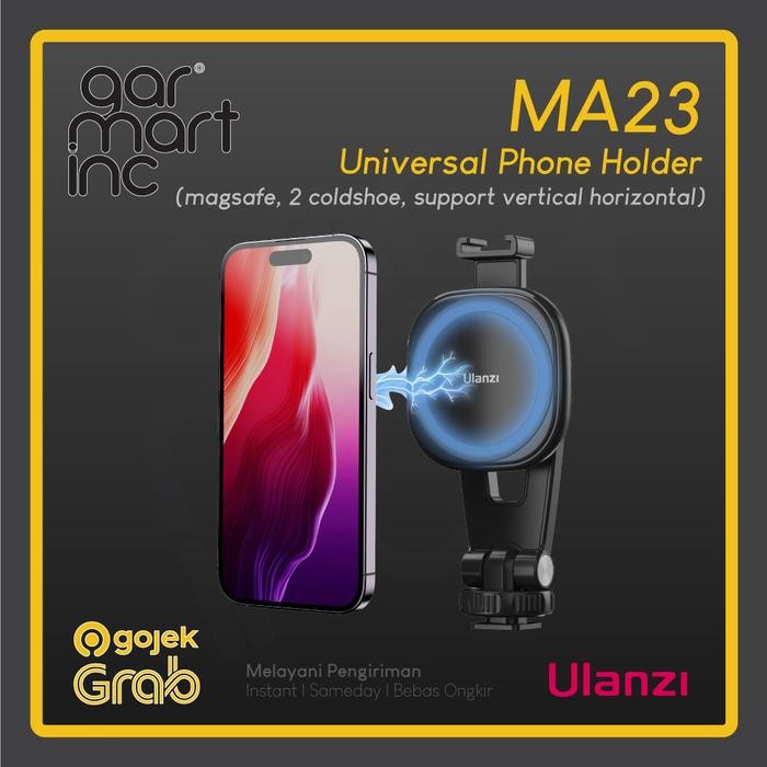 ULANZI MA23 Magnetic Phone Holder w/ Cold Shoe for Magsafe Smartphone / HP with Magnet Case Ring iPh