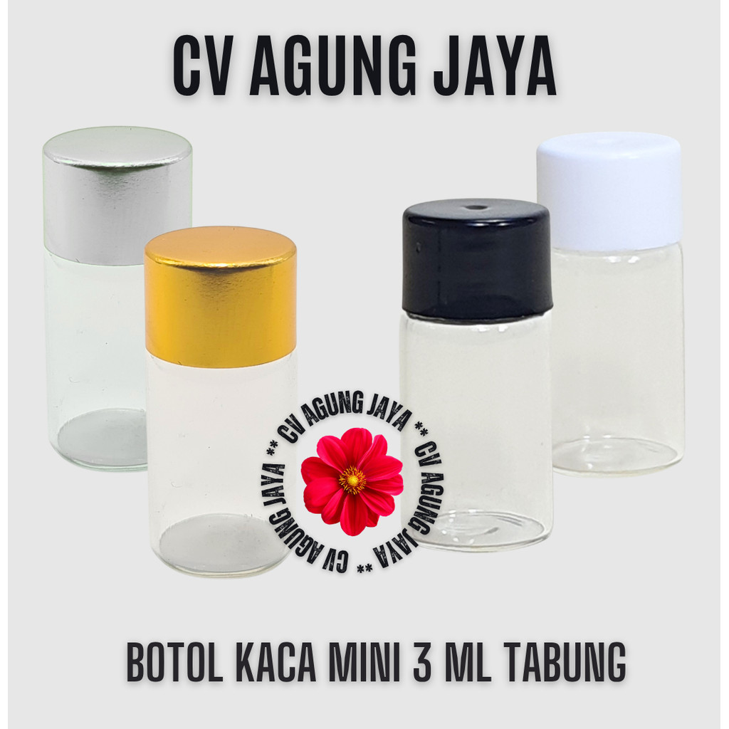 Botol Kaca Serum Mini 3 ml Tabung / Botol Kaca /  Botol Kaca Mini / Botol Parfum 3 ml  / Botol Kaca 