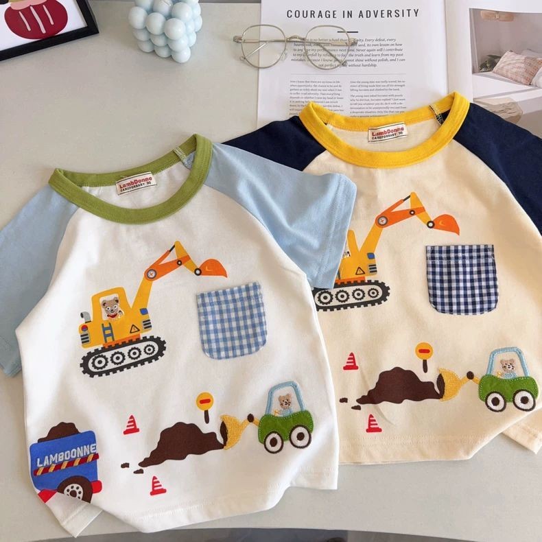 Atasan bayi lucu kaos tipis setengah lengan anak lengan pendek