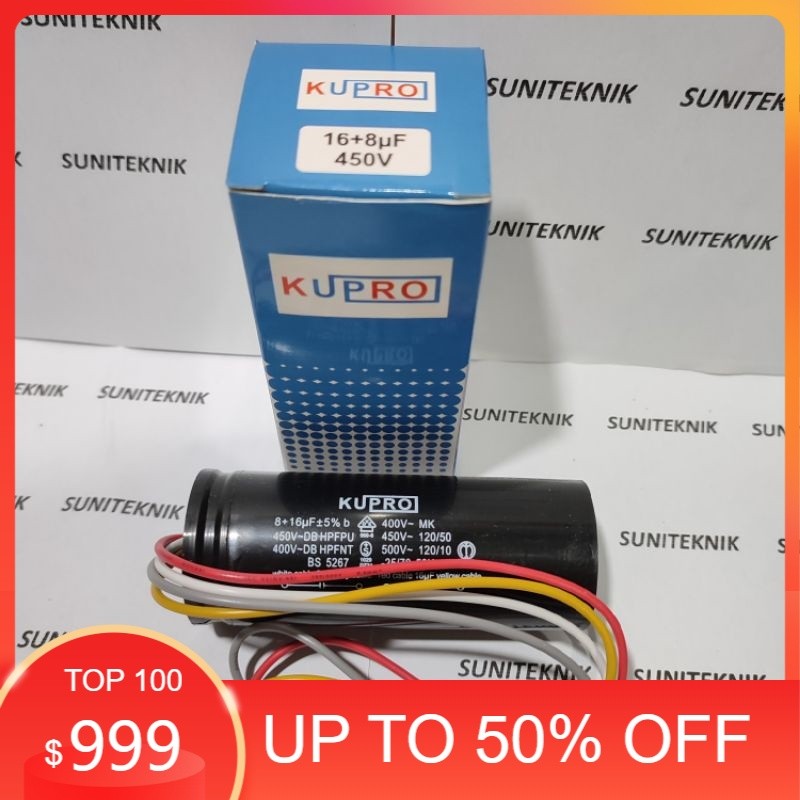 kapasitor 16uf + 8uf - CAPASITOR 16+8UF - KAPASITOR 16 UF DAN 8 UF