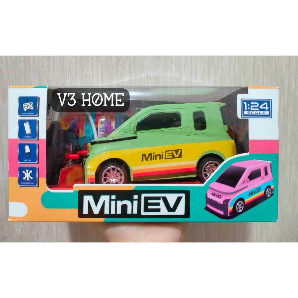 PROMO TERBARU MAINAN ANAK MOBIL REMOT EV RC MINI WULING EVY CAR 1:24 LAMPU BATERAI MAINAN RC MOBIL