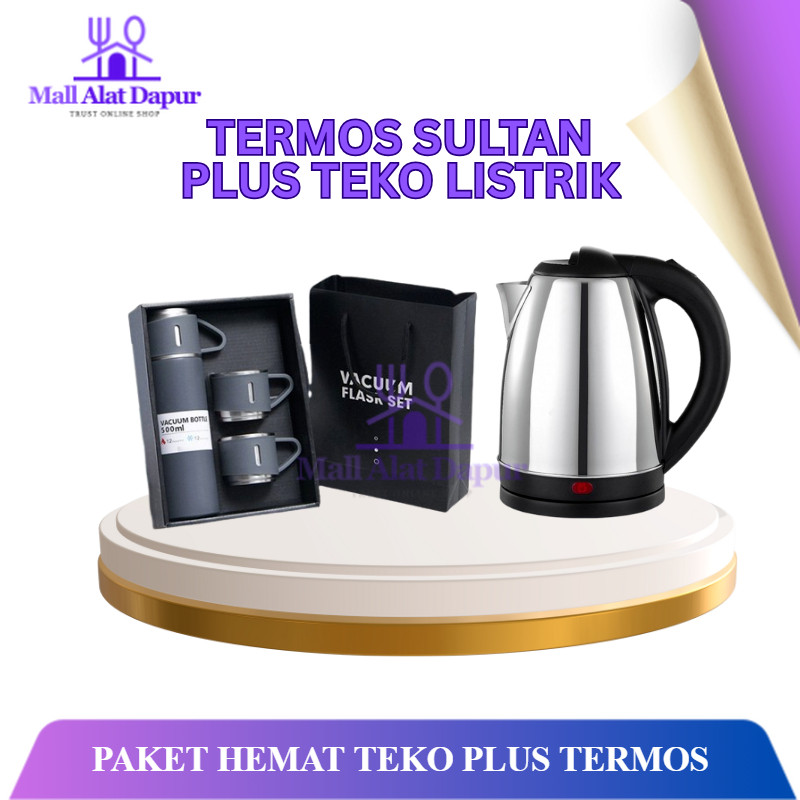 TEKO LISTRIK  2 LITER FREE TERMOS SULTAN 500ML SERBAGUNA