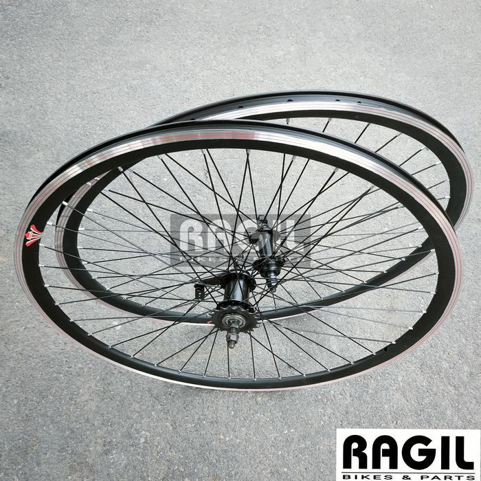 WHEELSET 700 700C LESPO TORPEDO VELG LUBANG 36 HOLE 36H SEPEDA FIXIE - RODA DEPAN Terlaris