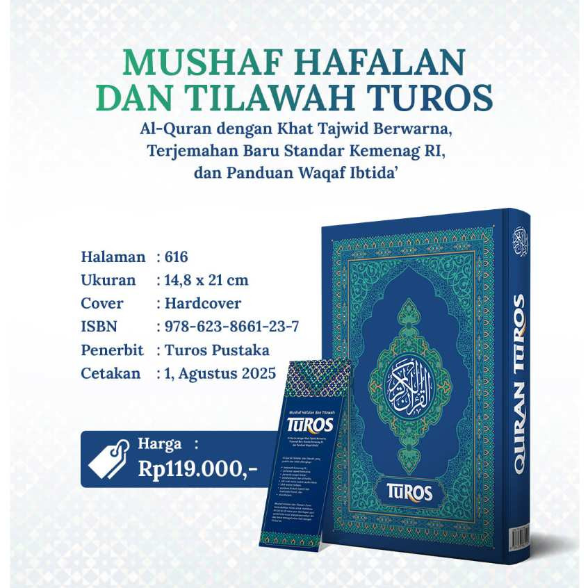 Kitab Suci mushaf Al- Qur'an Terjemahan Hafalan dan Tilawah Turos Al-Quran dengan Khat Tajwid Berwar