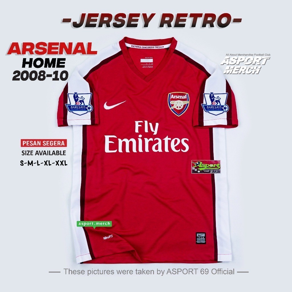ASPORT RETRO ARSENAL HOME 2008 2009 2010