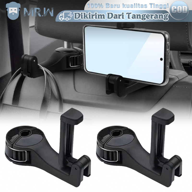 Isi 2 Car Hook Holder Hp Mobil Kursi Belakang 2in1 Gantungan Hp Di Mobil Jok Belakang Cantolan Mobil