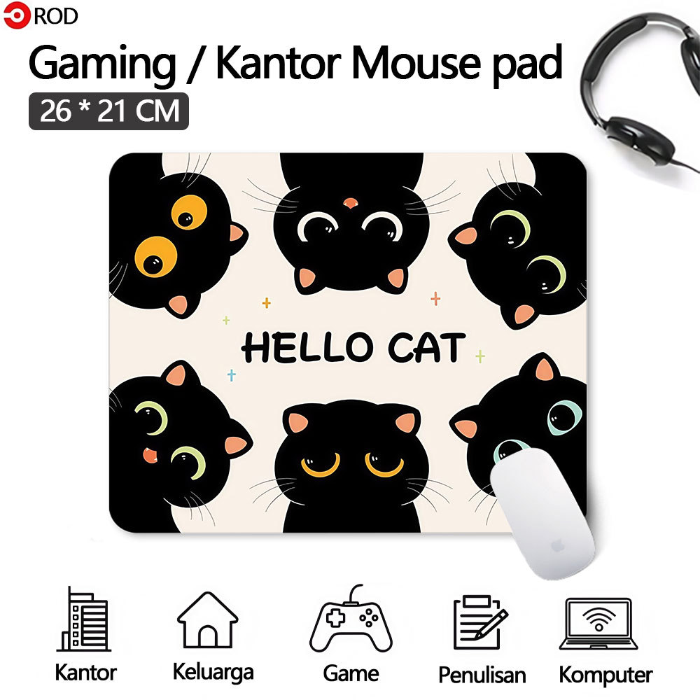 Mousepad 26*21cm Mouse Pad Anti Selip Desk Mat Large MousePad Long Mouse Pad Komputer Cat Graffiti