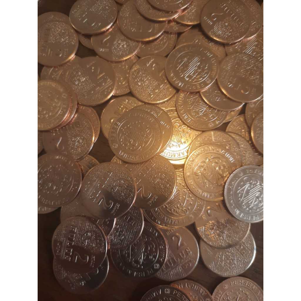 2 FULUS FILS WAKALA KOIN TEMBAGA MURNI BUKAN LOGAM MULIA PERAK DIRHAM (SN)