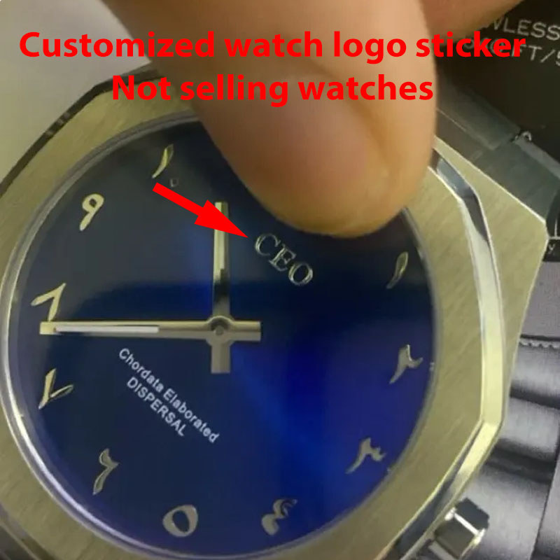 custom watch logo transfer gold metal dial sticker small silver brand label personalized mini 3D DIY