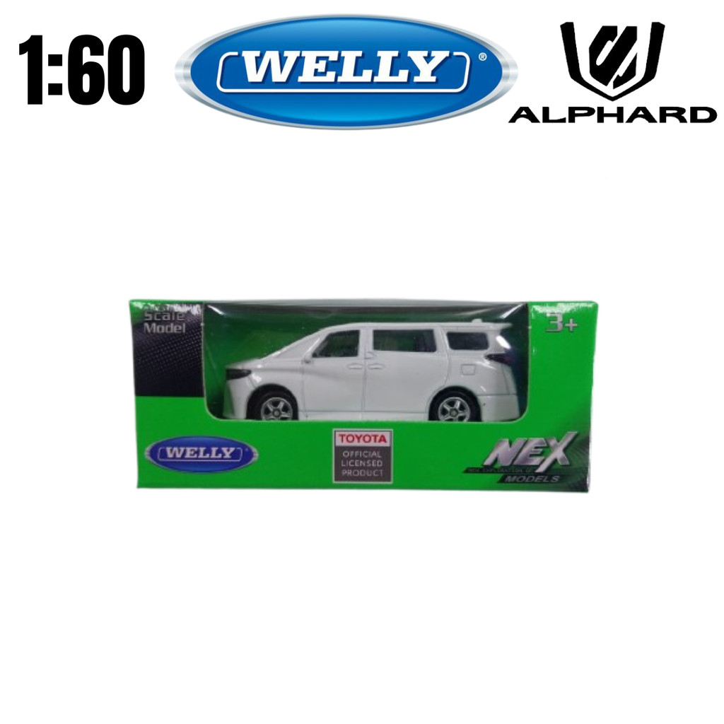 Diecast Welly Nex Toyota Alphard Putih Skala 1:60 Mobil Balap