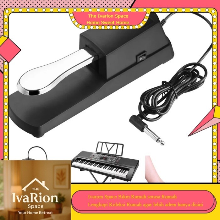 ivarion Alat Musik Sustain Pedal Damper Piano Digital Keyboard Synthesizer untuk piano yamaha roland