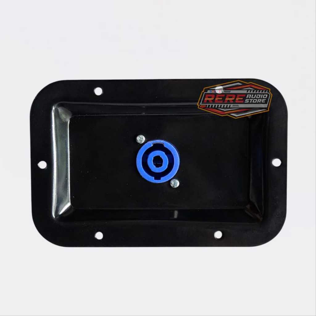 Plat Spikon Tunggal / Panel Spikon Datar / Terminal Speaker Lengkap Connector Soket Speakon