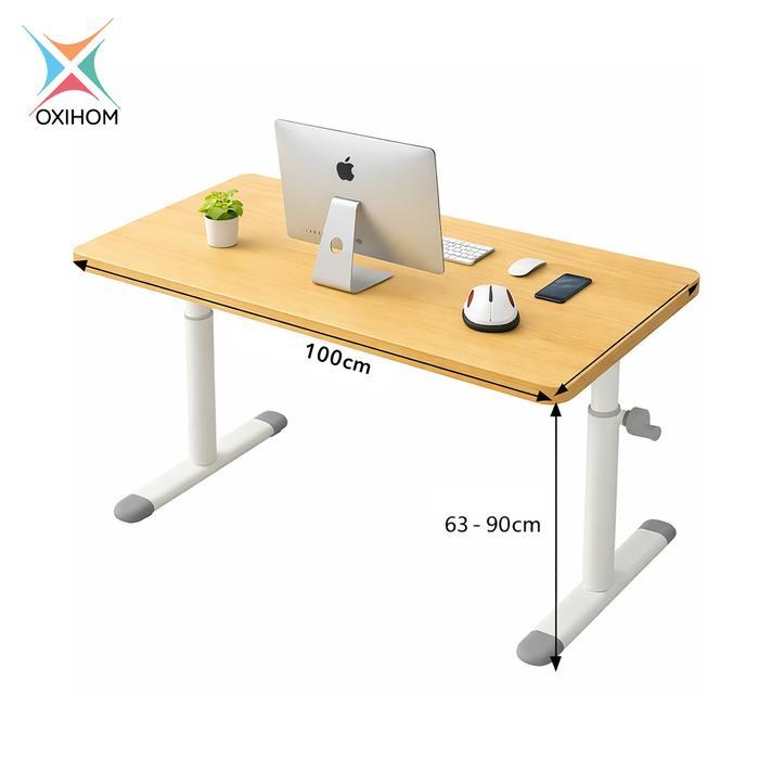 Oxihom Meja Komputer Naik Turun Adjustable Standing Desk Meja Engkol Meja Belajar Meja Kerja Meja Ka