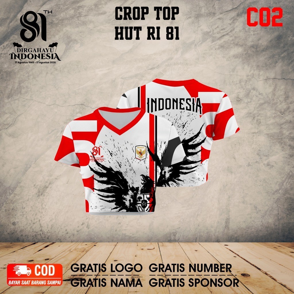 Arena Jersey - Jersey crop top agustusan 2026