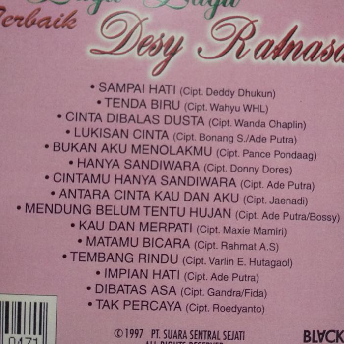 CD desy ratnasari - 15 lagu-lagu terbaik. yuni shara dewi yull rani
