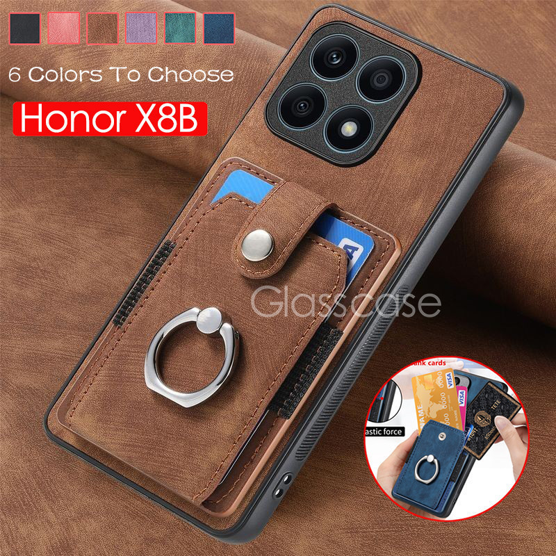 Casing untuk Honor X8 A X8 B X8A X8B HonorX8 HonorX8A HonorX8B 4G 5G Casing Ponsel Kulit Dompet Slot