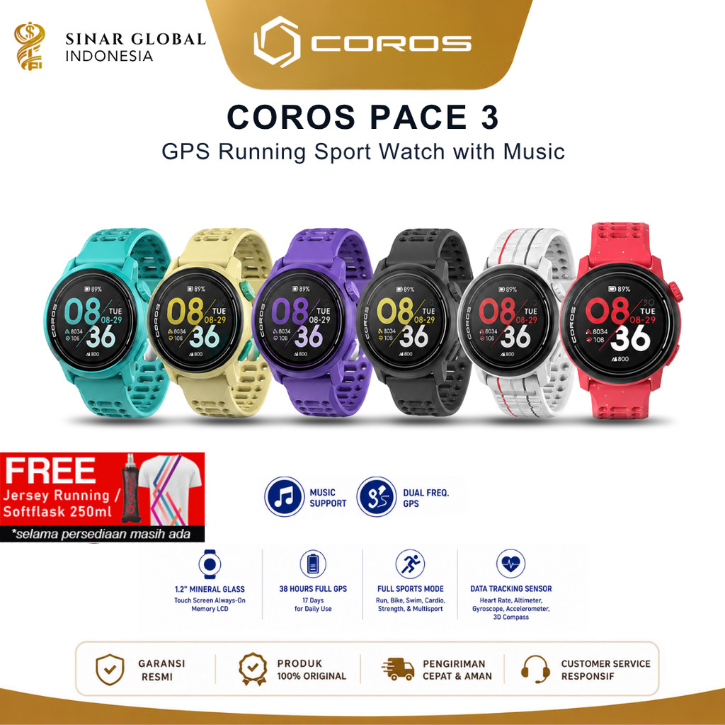 COROS Pace 3 GPS Running Sport Watch with Music