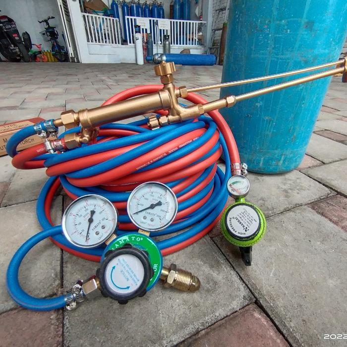 Paket komplit Blender Las potong + 3 mata las + Regulator + Selang - selang 3 meter