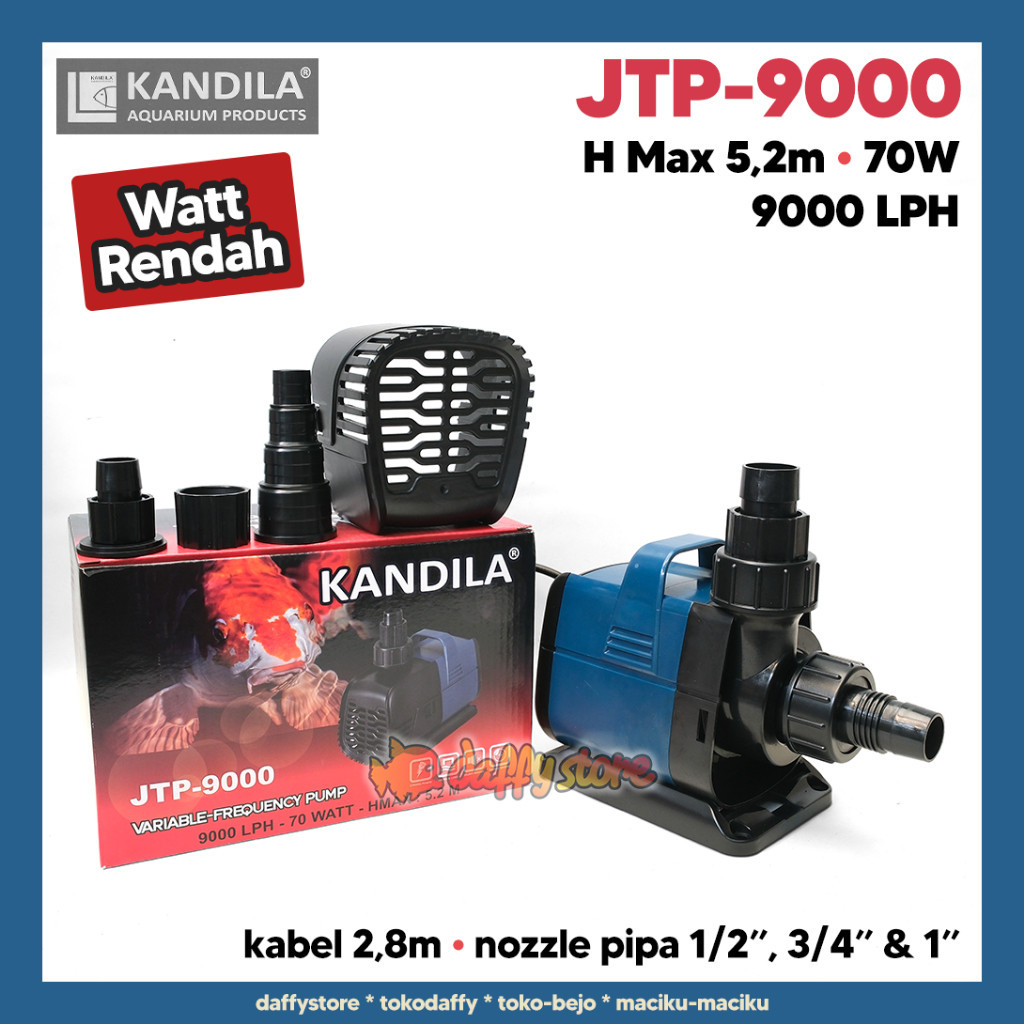 Kandila JTP-9000 --- 9000LPH 70W 5,2m pompa kolam akuarium JTP 9000