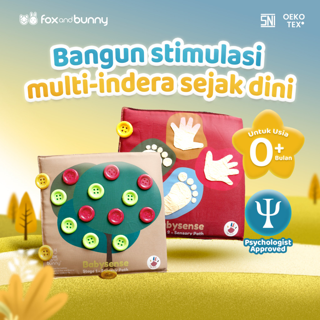 Foxandbunny - Baby Sensory Path Montessori Mainan Edukasi Tummy Time untuk Stimulasi Multi Indera da