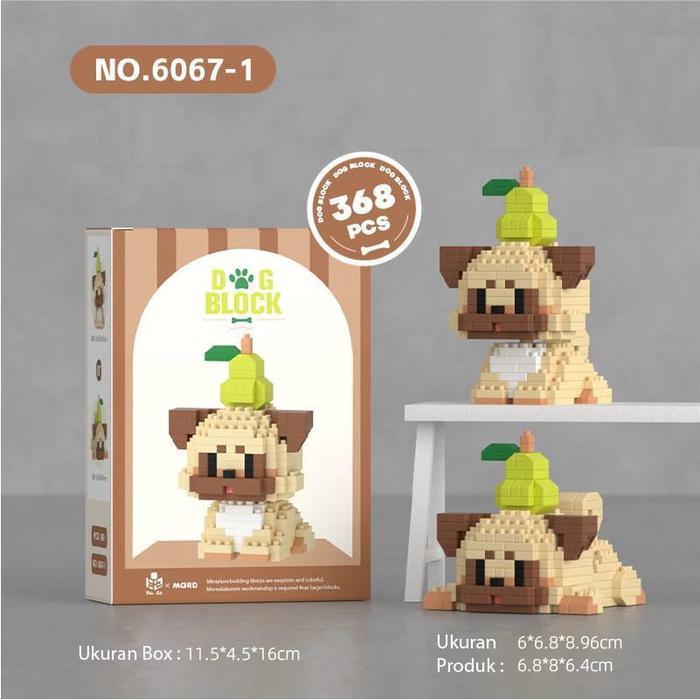 Nano Block Brick Toys Mainan Balok Susun Anak Anjing Dog Block Bricks - Pug