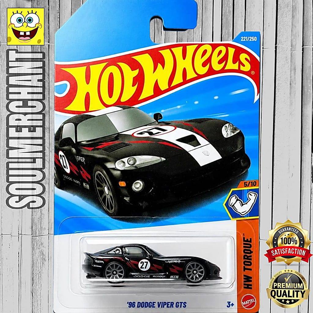 Hot Wheels 96 Dodge Viper GTS Hitam Diecast Mobil Sport Exotik