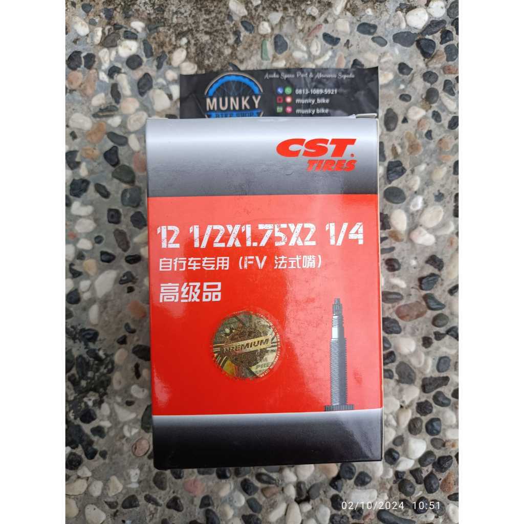 Foto Ban Dalam CST Inner Tire 12 x 1/2 x 1.75 x 2 1/4 Pentil Presta Valve Lurus Pushbike