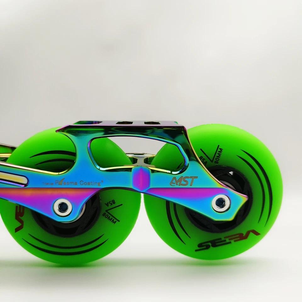 Roller skate frame rockered frame 243mm 4x80mm 85a wheel
