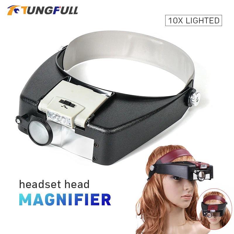 Tungfull Glasses Loupe Wearing Style With Led Light Magnifier Magnifying Glasses Loupe Glasses Magni