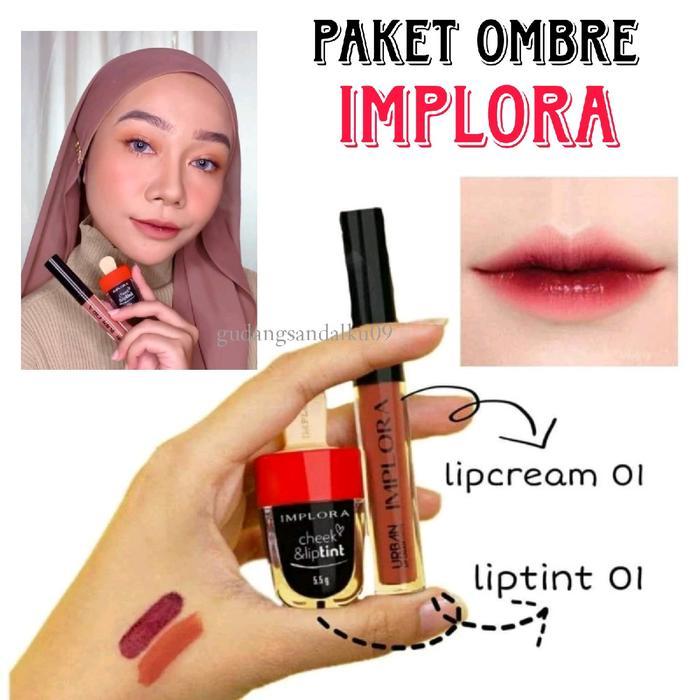OMBRELIPS IMPLORA Dusky Nude dan Vampire Blood - Paket Ombre - Set Lipstik lipstik ombre 2 1 lip cre