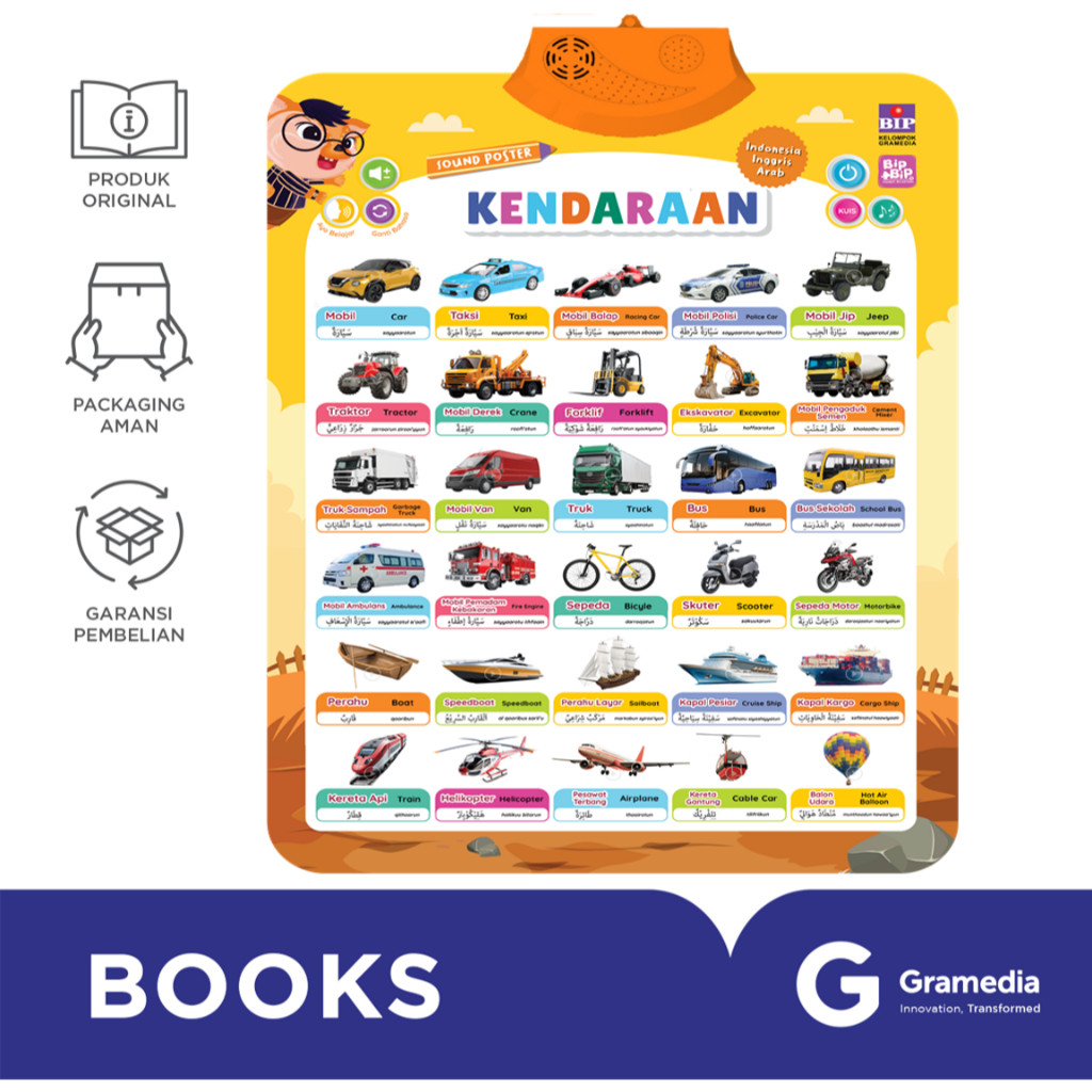 Gramedia Jember - Sound Poster Bip Bip: Kendaraan
