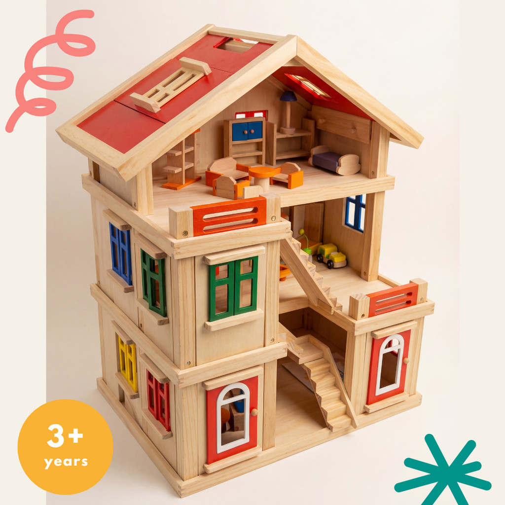 MILA & BEAR - Wooden Doll House