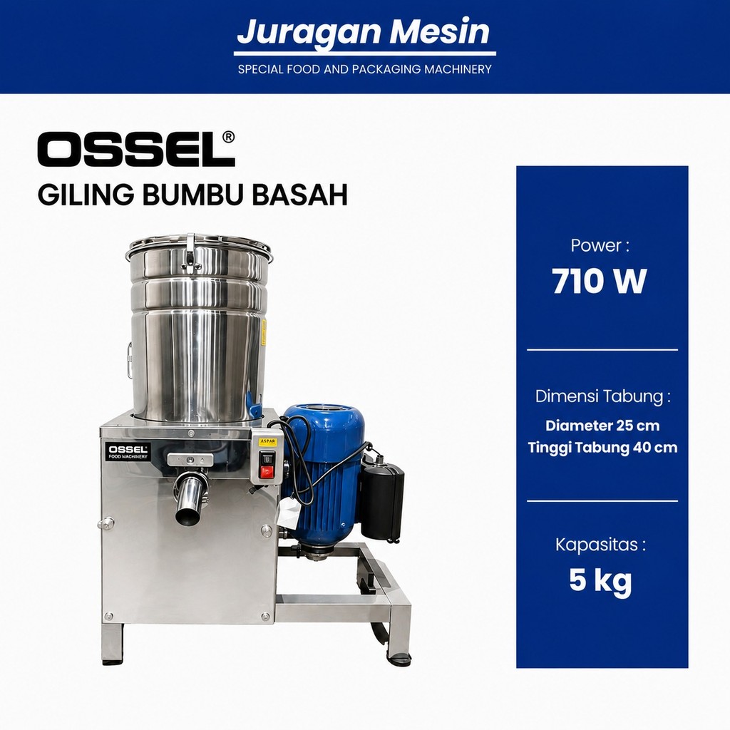 Mesin Giling Bumbu Basah Gilingan Bumbu Basah 5 Kg Stainless Steel Penggerak Dinamo