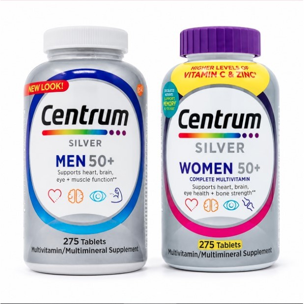 CENTRUM - Silver Women / Men 50+ Vitamin C & Zinc (275 Tablets) Multivitamin