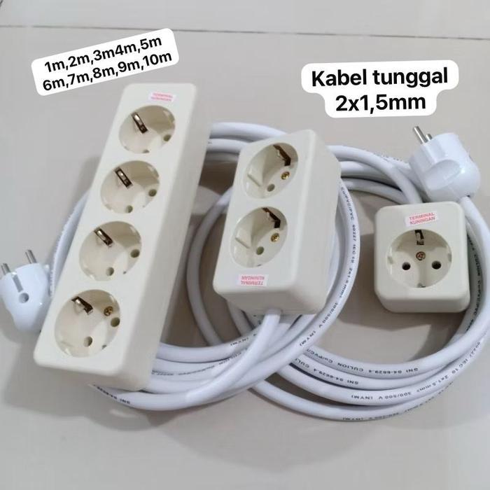 Stop Kontak Kabel Uticon, Kabel Kawat/tembaga - 1 Lubang, 1 Meter