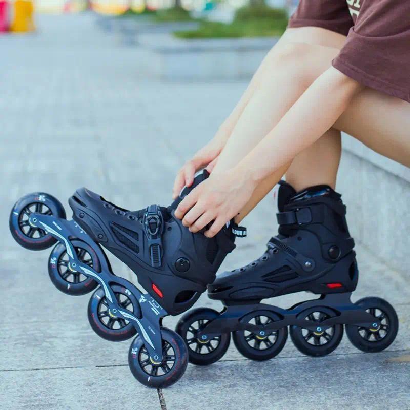 Professional Inline Speed Skates Adult Unisex 4 Large Wheels High-Speed Straight Racing Shoes Comfor