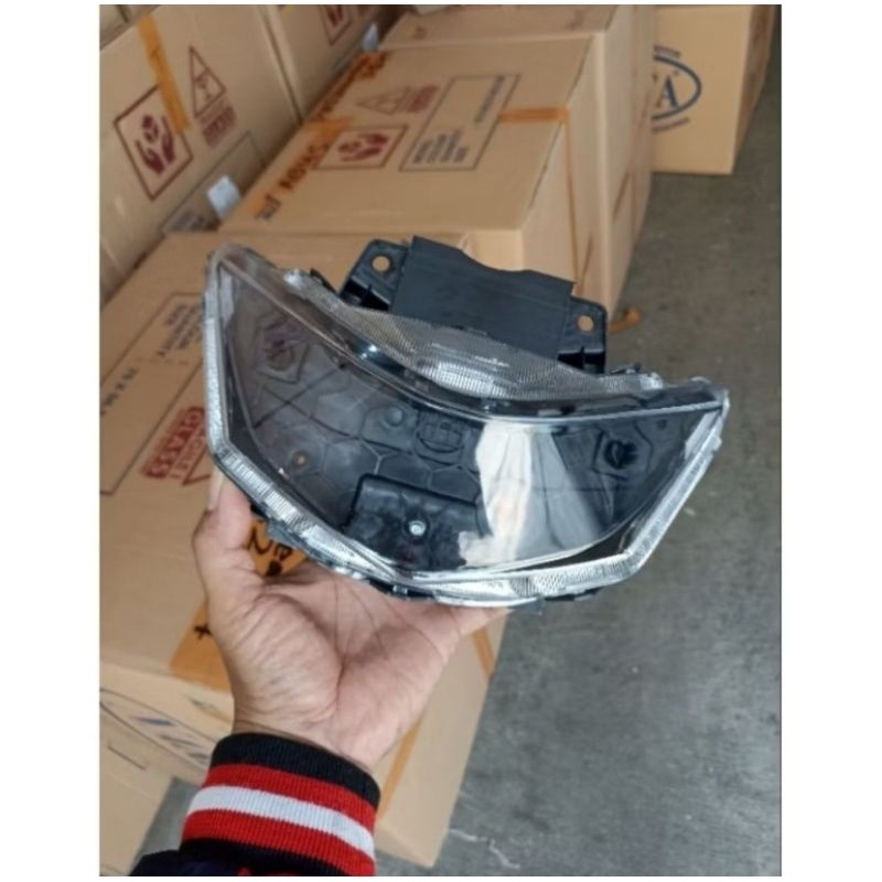 Reflektor Plus Mika Kaca Lampu Depan Beat Deluxe Beat Street 2020-2023 Bahan Biled Proji
