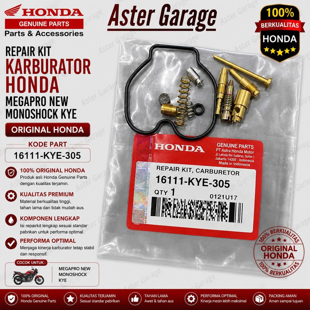 Repair Kit Karburator Honda Megapro New Monoshock KYE Original | Kit Service Karbu