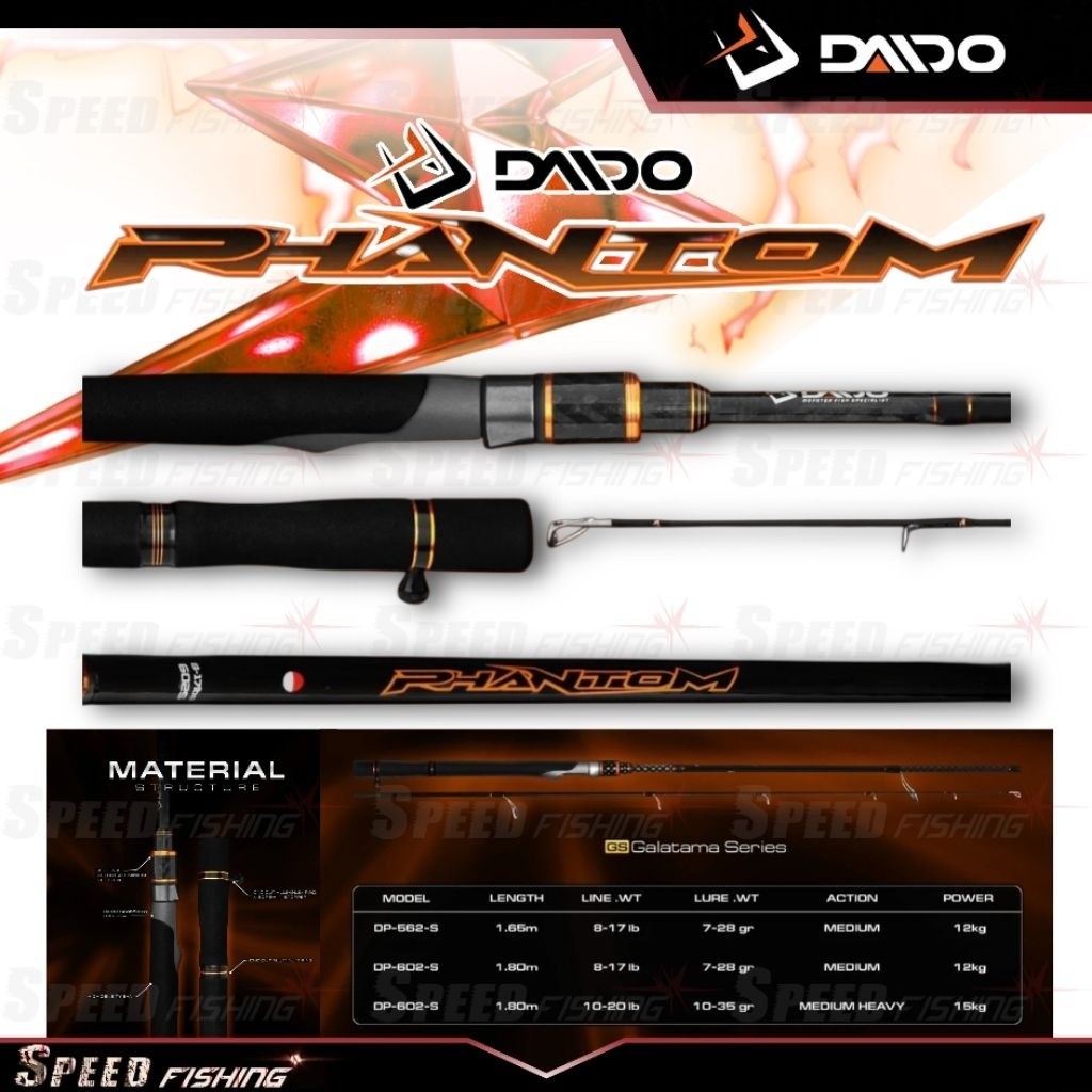Joran Pancing Daido Phantom 562 602 Spinning Galatama