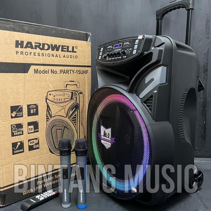 ￼speaker bluetooth hardwell party 15 uhf original speaker portable hardwell party15 - Warna