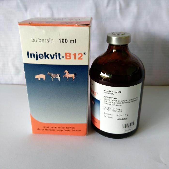 Injekvit-B12 100 ml Obat Injeksi Vitamin B12 untuk Ternak Hanya Untuk Hewan