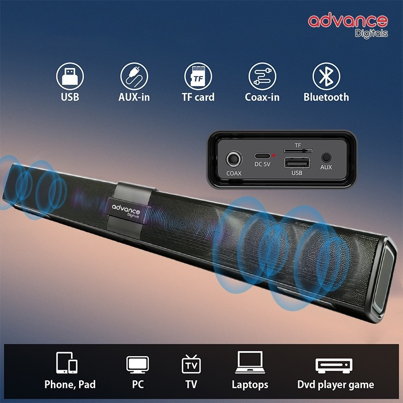 Advance SR20 Speaker Soundbar Plus Speaker Bluetooth Bass Speaker Subwoofer TV Home Studio