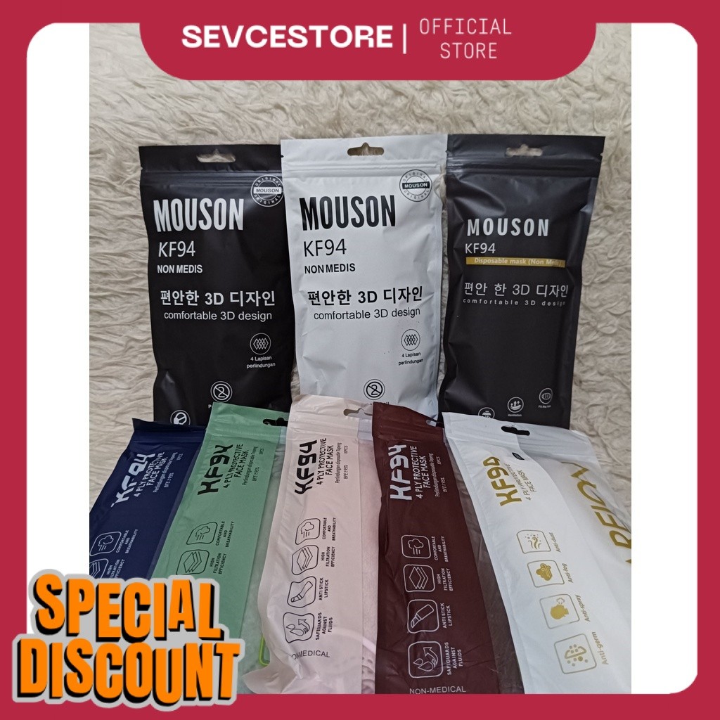 MASKER KF94 MOUSON EMBOS / KF94 CAREION / KN95 MOUSON ISI 10 PCS GD