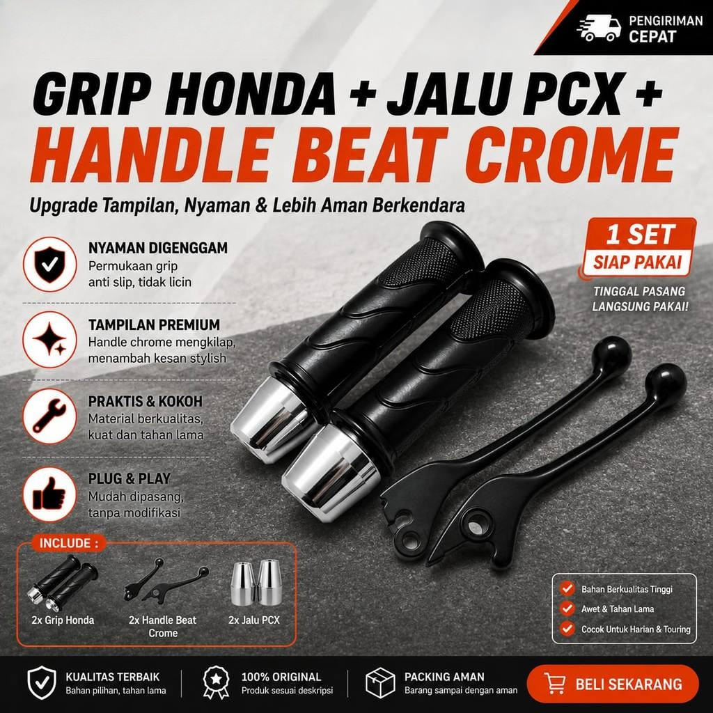 SEPASANG HANDLE REM STANDAR BEAT SET GRIP HONDA PLUS JALU PCX BEAT FI BEAT ESP BEAT KARBU 2013-2017