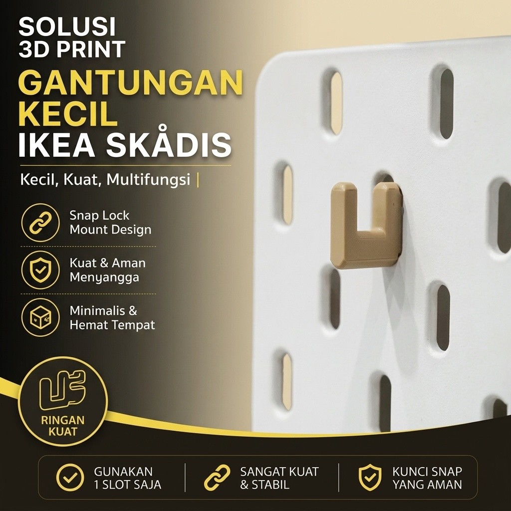 Gantungan Kecil Ikea Skadis - Hook Mini Pegboard IKEA SKADIS 3D Print