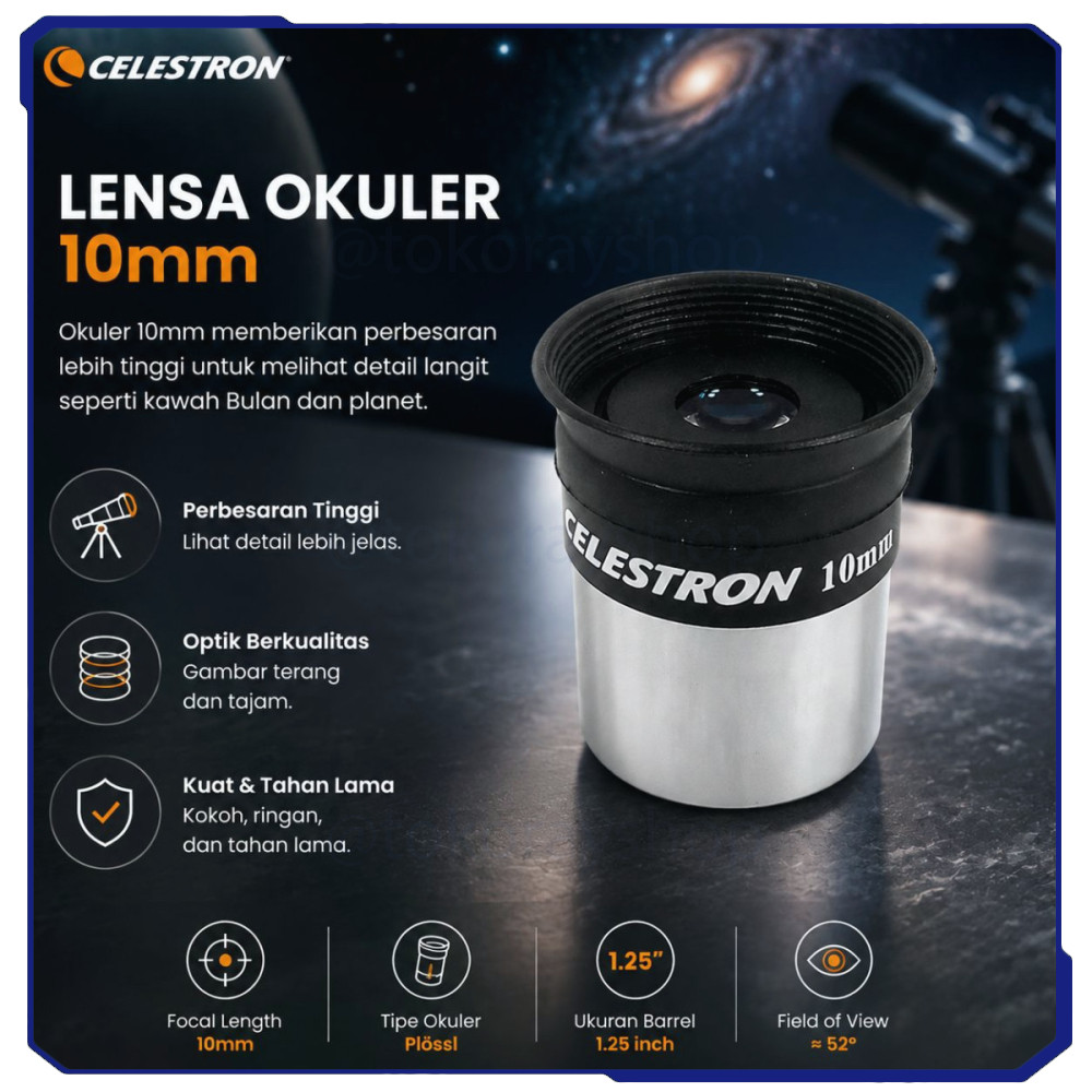 Lensa Okuler Teleskop Eyepiece Night Vision 10mm