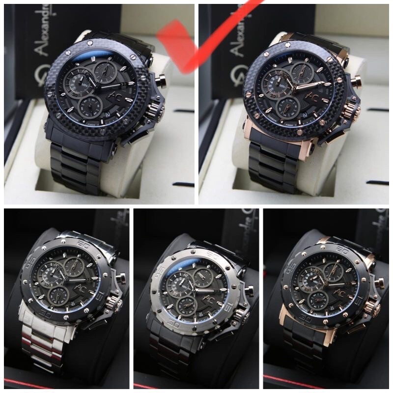 PROMO AC 9205 JAM TANGAN  PRIA ALEXANDRE CHRISTIE COLEKTION AC9205 PRIA / 9205 RANTAI / KULIT AC COL