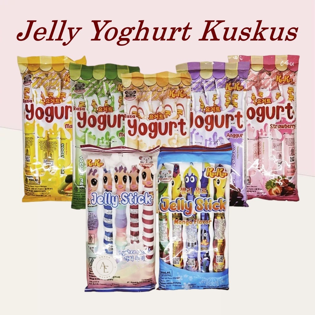 KusKus Jelly Yoghurt Ice Stick Rasa Buah isi 10x70ml