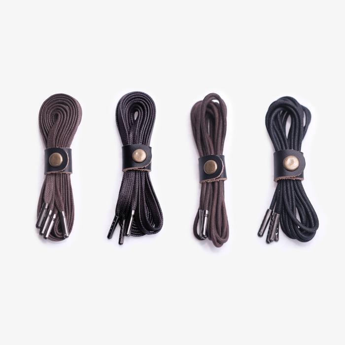 BL TXTURE - Nylon Waxed Laces - Tali sepatu Nylon - 150 cm, Flat Black TERMURAH
